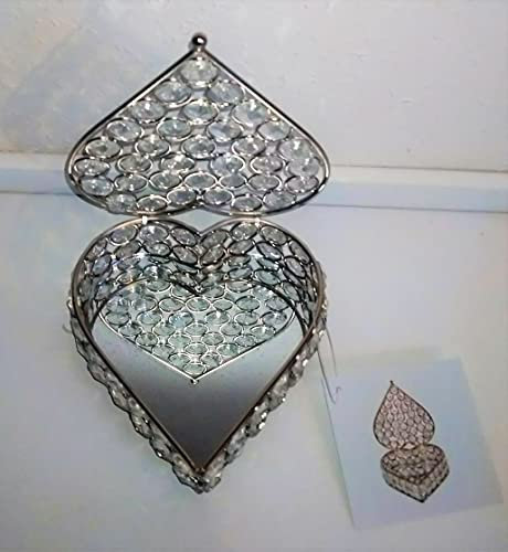 Rofu Schmuckkästchen/Glas/Herzform/Metall Action Kik/Aufbewahrkasten
