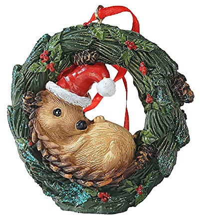 HYFAN Weihnachtsdekoration für kleine Tiere, zum Aufhängen, Dekoration für den Weihnachtsbaum, Zuhause, Büro, Raumdekoration mit Schnur (Neu, Igel)