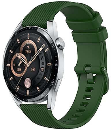 RuenTech Compatibile con Huawei Watch GT5 Pro/GT5/GT4/GT3 Pro/GT3 da 46 mm, cinturino in silicone per Huawei Watch 4/4 Pro/3/3 Pro (22 mm, verde)