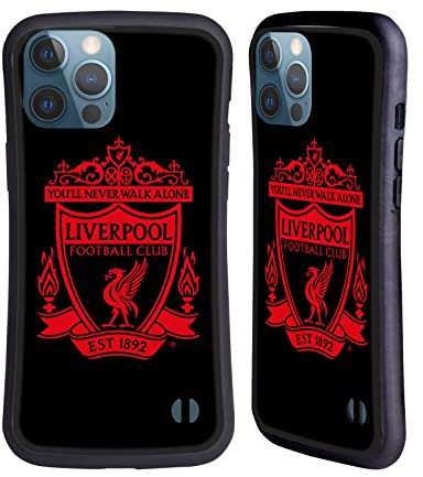 Head Case Designs Officially Licensed Liverpool Football Club Black 2 Crest 1 Hybrid Case Compatible With Apple iPhone 13 Pro Max