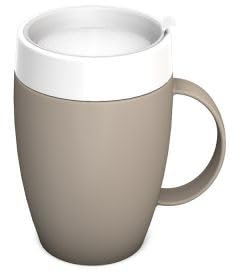 Ornamin Becher mit Trink-Trick mit unauffälligem Trinkaufsatz, leinen