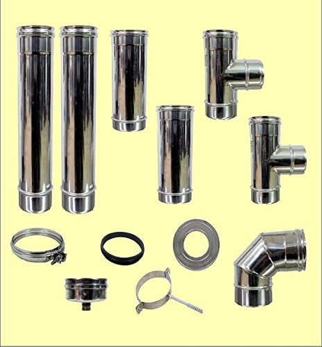 Rauchablauf-Set für Pelletofen, Edelstahl 304 5/DC Durchmesser 80