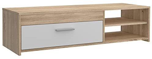 Newroom TV Lowboard Sonoma Eiche TV Schrank Modern - 120x31,8x42,1 cm (BxHxT) - Fernsehtisch TV Board Rack - [Zorka.one] Wohnzimmer Wohnstube Büro