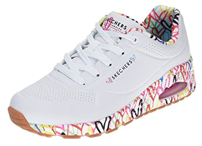 Skechers Women's Uno Love Sneakers, White, 3.5 UK