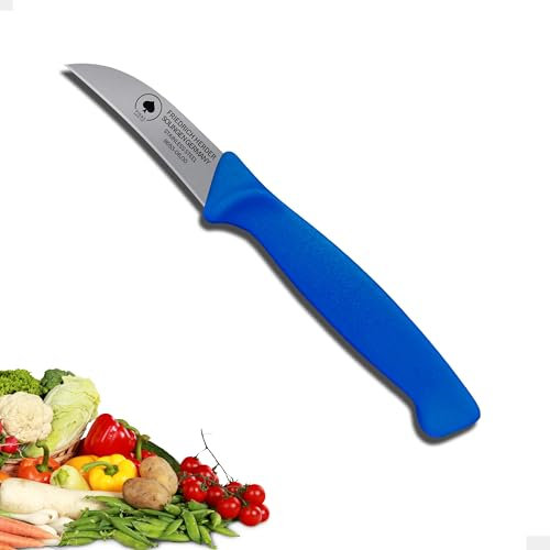 Blaues Solinger Kunststoff Zöppken und scharfes Gemüsemesser, Küchenmesser, Kleines Obst- und Schneidemesser sowie Schälmesser, Jausenmesser, Mini Neck Knife