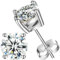YIMERAIRE S925 Sterling Silver Diamond Earrings For Women Men, 5MM Lab Grown Moissanite Stud Earrings Hypoallergenic Flat Back White Gold Solid Silver Earrings Studs Birthday Gifts For Him/Her