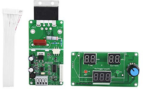 Punktschweißer Zeit Wechselstroms 9-12V, Punktschweiß Steuerpult Punktschweißer Leiterplatte Steuerungs Hauptplatinen Modul Digital LCD Anzeigetafel mit Flachbandkabel(100A)