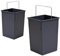Hailo 2x Inneneimer 15L Ersatzeimer 1008879 Mülleimer | Kunststoff dunkelgrau | Mit Henkel verchromt | Ersatz für Tandem & Terzett Modelle 3650101 3666191 | Robust & Langlebig
