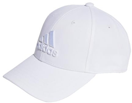 adidas Unisex Big Tonal Logo Baseball Cap, White, L
