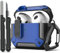 RFUNGUANGO Funda para AirPods de 3ª generación con Kit de Limpieza, Armadura Protectora rígida Militar con Bloqueo para AirPod Gen 3 2021, LED Frontal Visible - Azul