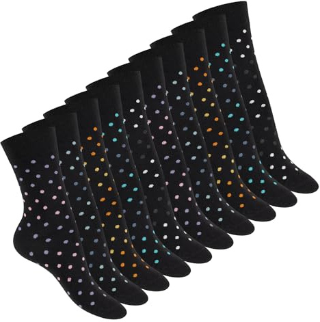 Celodoro Damen Motivsocken (10 PAAR) Süße Muster Crew Socken Recycelte Baumwollfaser