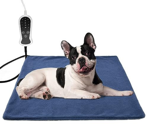 GOLOPET Pet Heating Pad,Medium 18x18inches for Cat Heating Pad,Waterproof Thermostat Electric Heated Mat,Dog Heat Pad with Removable Cover for Puppies Kittens Dog