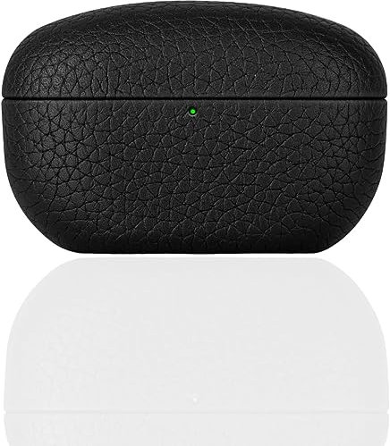 Case Compatible for Sony WF-1000XM5, Shockproof Full Body Protection Leather Case, Wireless Earbuds Protective Case Sleeve Skin Cover Accessories (Black)