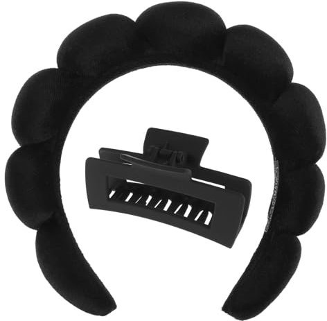 YUXIANLB Spa-Stirnband, Wasch-Gesichts-Armband-Set, weicher Schwamm, Kopfband, Make-up, Hautpflege, Haarband, Handgelenk-Handtücher, modischer Kopfschmuck, niedlicher Kopfschmuck,