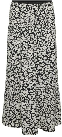 VERO MODA Vmalba Ankle Skirt WVN Ga Noos, Black/AOP:Sussie, M