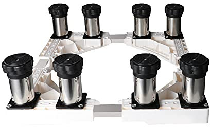 Samnuerly Socle réglable avec Tapis Anti-Vibrations Socle pour réfrigérateur et congélateur pour Machine à Laver et sèche-Linge