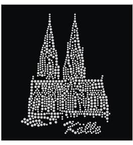 Bügelbild-Strass, zur Veredelung, DIY (Dom Kölle silber 11x15cm) | Zum individuellen Gestalten geeigneter Textilien – Dom und „Kölle“ setzen einen silbernen Strass-Fanakzent.
