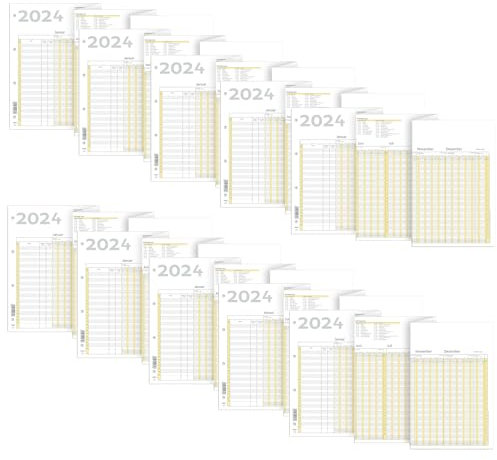 RNKVERLAG 2910/24-10 - Urlaubsplaner 2024, 10 Stück, Wandkalender für bis zu 26 Mitarbeiter, gefalzt auf DIN A4, Format 1000 x 297 mm