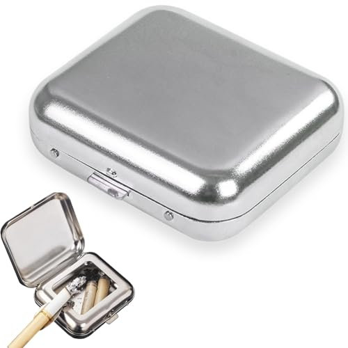 VBKITW Posacenere Portatile Posacenere Tascabile, Mini Portacenere Antiodore, Posacenere Quadrato in Metallo per Viaggi Campeggio Fumo