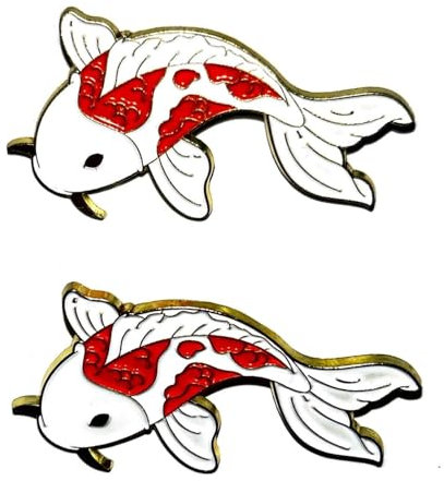 2 x Koi Fisch Brosche Koi Anstecker Japanischer Koi Anstecknadel