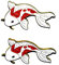 2 x Koi Fisch Brosche Koi Anstecker Japanischer Koi Anstecknadel