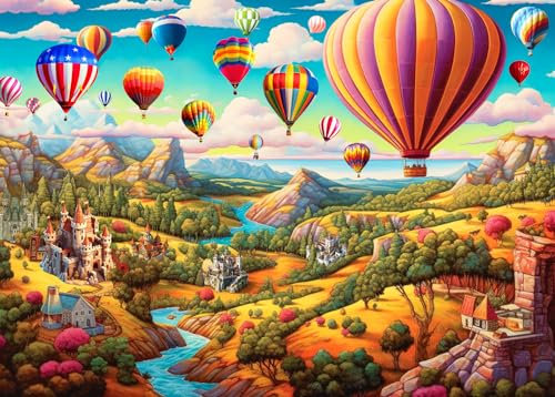 Puzzles 1000 Pieces for Adults jigsaw puzzles for adults 1000 Piece Puzzle Educational Games-Whimsical Hot Air Balloon