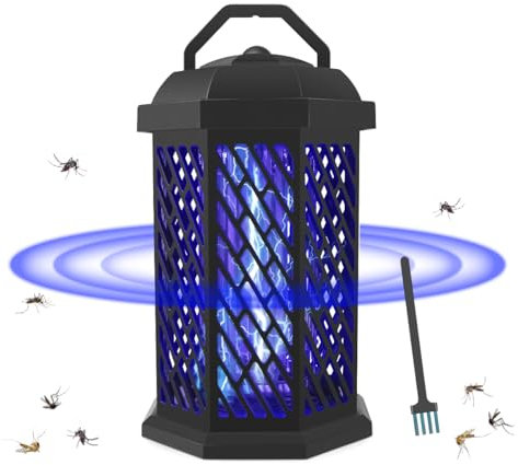 BellaAchtung Destructeur d'insectes Électrique Puissant, 4200V UV Lampe Anti-moustiques Électriques Tueurs d'insectes Mosquito Zapper Étanche pour Intérieur Extérieur