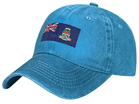 Yaxinduobao Baseballkappe mit Vintage-Flagge der Kaimaninseln für Herren und Damen, verstellbare Cowboyhüte, Baseballkappe, blau, One size