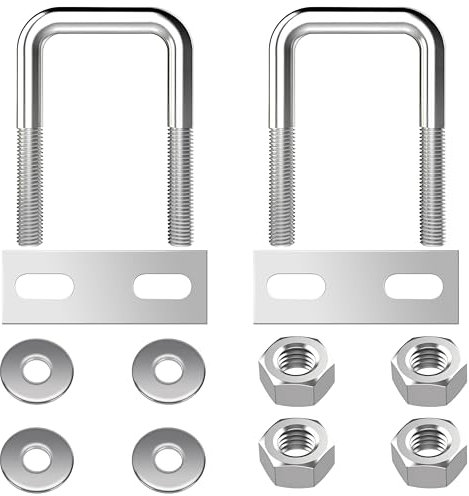 Bulloni a U Quadrato M8 Bulloni a U in Acciaio Inox con Dadi e Piastra Di Telaio per Tubo Dell'Acqua Fisso Barche Ancho interior 30 mm 2 Pezzi M8 30x60mm