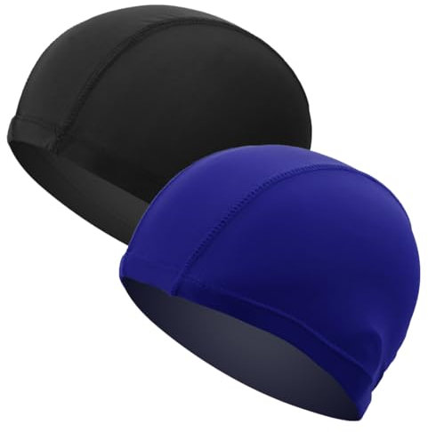 WeddHuis 2 Pcs Cuffia Piscina Tessuto Bambini Cuffie Nuoto per Uomo Donna Super Elastica e Leggera