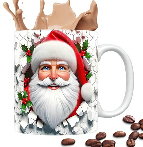 Tasse vintage Père Noël, tasses à café, tasses de Noël, tasses de Noël, tasses de vacances, tasse de bureau, tasse en céramique pour café, tasse à thé de Noël, tasse de chocolat chaud, tasse de Père