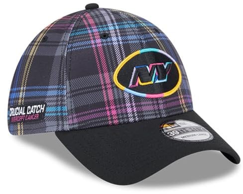 New Era Herren Black New York Jets 2024 NFL Crucial Catch Plaid 39Thirty Flex Hat