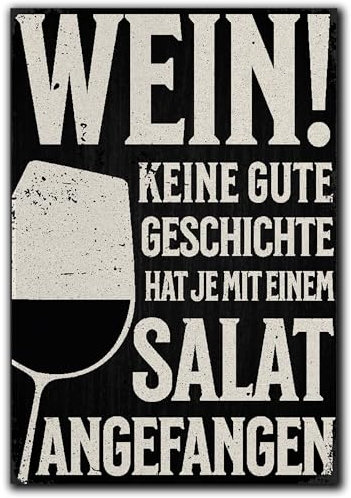 LANOLU Kühlschrankmagnete lustig- Wein, Salat, Geschichte - lustige Magnete mit Sprüchen und witzigen Motiven 8x5,5cm