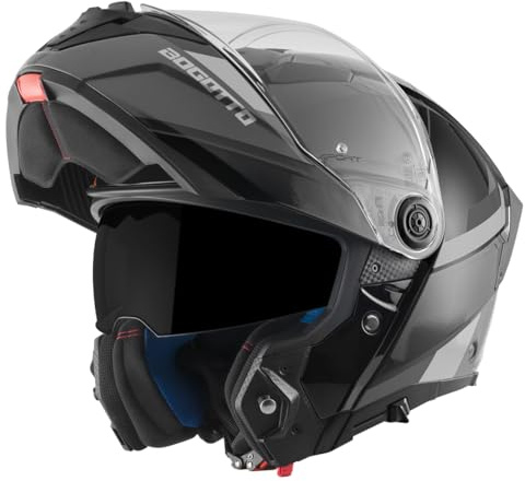 Bogotto Ezion Klapphelm, schwarz matt/grau, S