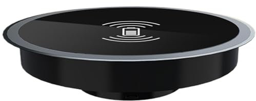 Schreibtisch Wireless Ladegerät, Unter Desk Ladegerät, Schnelle Ladestation, 15 -W -drahtloser Anschluss, Kabellose Ladematte, Tragbar Für Tischplatten, Möbel Und Nachttisch Einfach Zu Bedienen