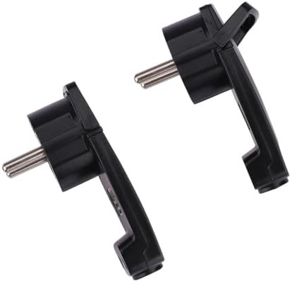 NOUVARis 2 Stück Schwarzer Schuko-Winkelstecker Flach, Schuko-Flachstecker 250 V (16 A), Schuko-Stecker, Schuko-Stecker Flach, EU-Stecker