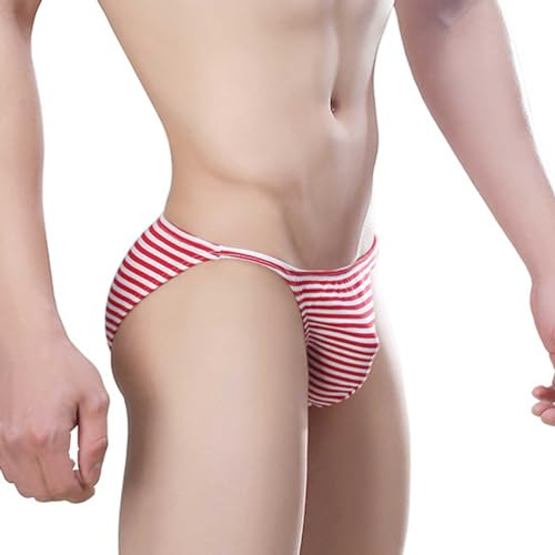 Sous-vêtement fonctionnel pour homme - Slip rayé pour homme avec fines rayures sportives - Absorbe la transpiration - En coton - Short de sommeil