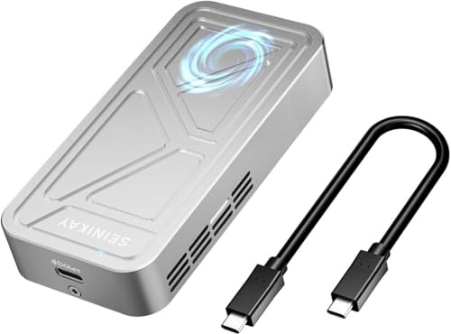 SEINIKAY 40 Gbit/s M.2 NVME SSD-Gehäuse mit Lüfter, USB 4.0 M.2 NVMe SSD-Gehäuse, kompatibel mit Thunderbolt 4/3/USB 3.2/3.1/3.0/2.0