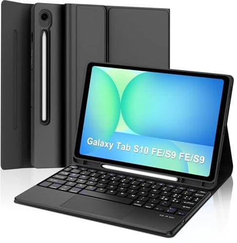 Tastiera con Trackpad per Samsung Tab S10 FE 10.9 2025/S9 FE 10.9 2023 | Italiano QWERTY Tastiera Bluetooth Staccabile con Touchpad per Galaxy Tab S10 FE/S9 FE 10.9, Nero