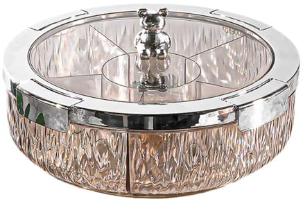 ＡＷＨＡＯ Snack Plate for Dried Fruit, Rotating Serving Bowl with Compartments, Ideal for Nuts And Sweets, coffee