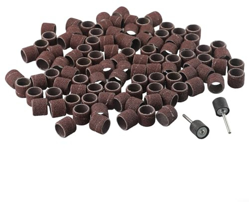 100 Stück Schleifbänder Hülsen 12 7 mm Durchmesser mit Körnungen 80 180 240 für die Verwendung mit Rotationswerkzeugen auf Metallentgraten, Polieren, Reinigen und Schleifen von Oberflächen (180#)