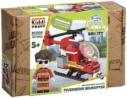 KIDDICRAFT KC1209 Feuerwehr Helikopter - Klemmbausteine