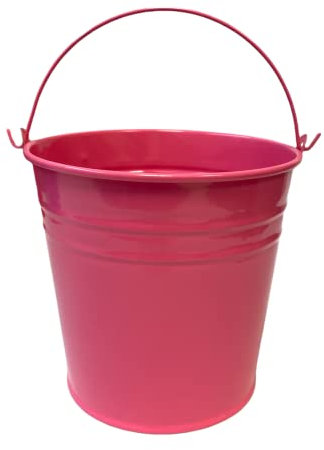 KOMIRO Bright Colour Small Tin Wedding Metal Flower Planter Plant Pot Bucket 13cm 5 (13cm Pink Tin Bucket)