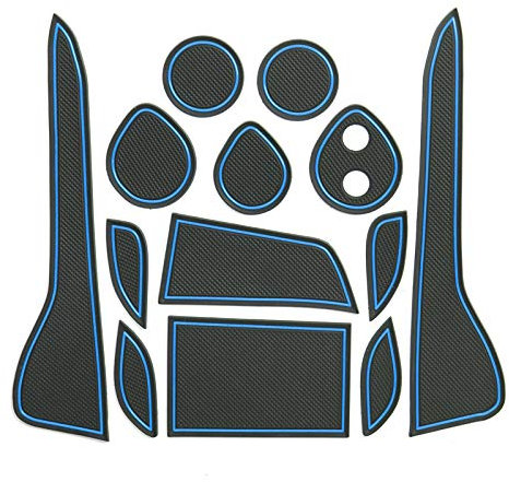 LFOTPP Non-Slip Rubber Mats for C-HR CHR, Car Gate Slot Pad Mat Cup Holder Armrest Center Consoles Interior Decoration 13pcs Blue