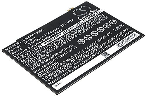 CS-IPA156SL Batería 7300mAh Compatible con A1547, A1566, A1567, iPad 6, iPad Air 2, Air 2 WiFi, MGKL2LL/A, MGL12LL/A, MGTX2LL/A, MH1J2LL/A, MH2M2LL/A, MH2N2LL/A, MH2P2LL/A, MH2U2LL/A, MH2V2LL/A, MH2