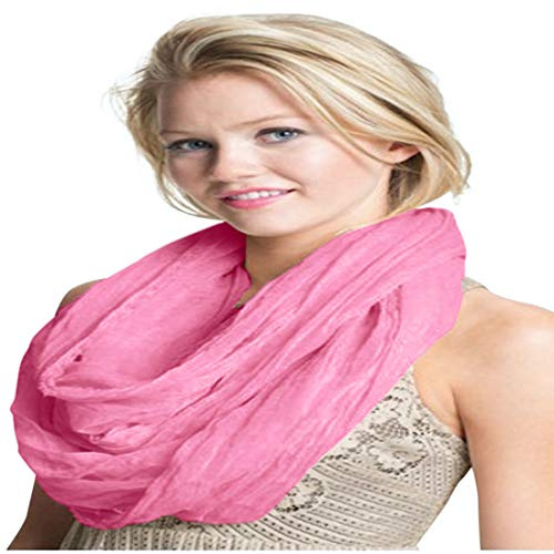 CJ Apparel Pink Mobius Infinity Scarf Snood Cowl Circular Tube Eternity Shawl Pashmina Hand Made in Nepal