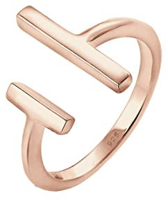 Elli Ring Damen Geo Stab Minimal in 925 Sterling Silber Rosé vergoldet