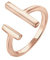 Elli Ring Damen Geo Stab Minimal in 925 Sterling Silber Rosé vergoldet