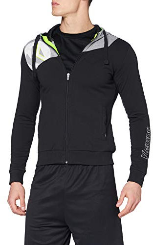 Kempa Herren Core 2.0 hætte Jacke, Schwarz/Dark Grau Melange, L EU