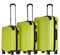 BEIBYE Zwillingsrollen Hardcase Reisekoffer Koffer Trolleys Hartschale in XL-L-M in 14 Farben (Grün, Kofferset)